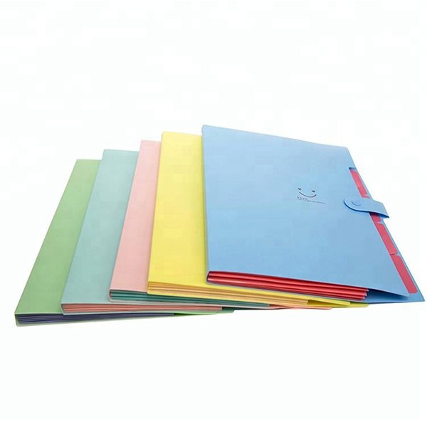 5格PVC文件夾-鈕扣撞色資料夾