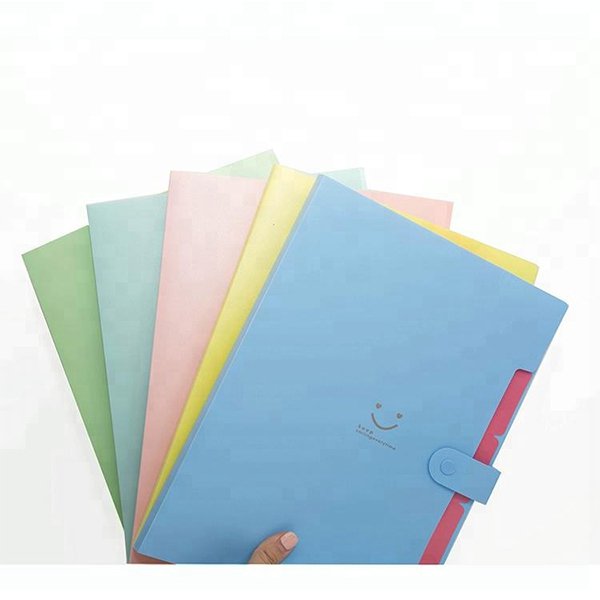 5格PVC文件夾-鈕扣撞色資料夾