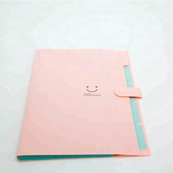 5格PVC文件夾-鈕扣撞色資料夾