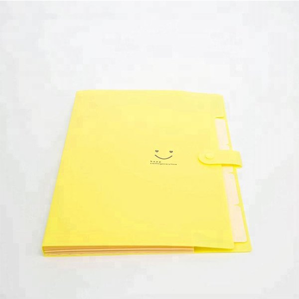 5格PVC文件夾-鈕扣撞色資料夾