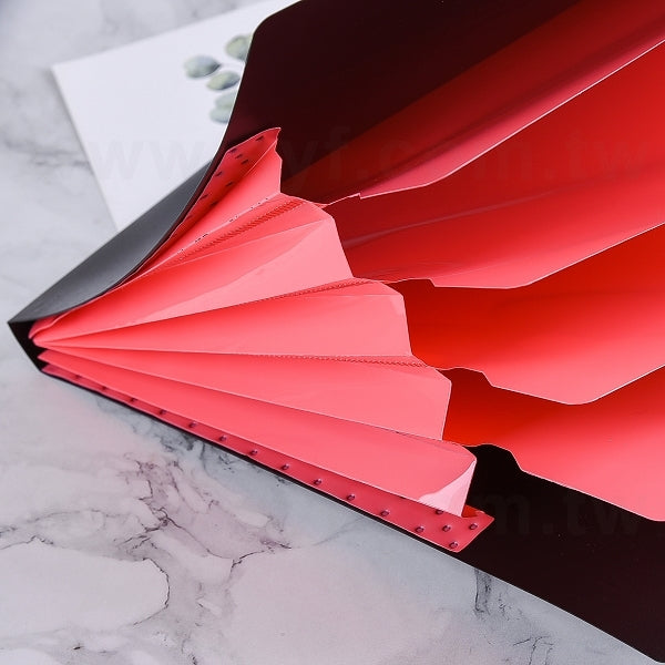 5格PVC文件夾-鈕扣撞色資料夾