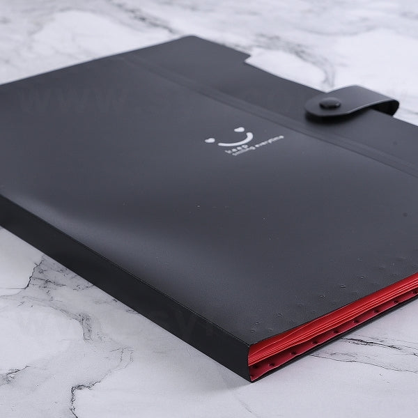 5格PVC文件夾-鈕扣撞色資料夾