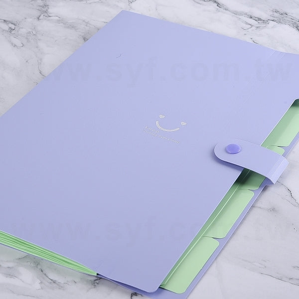 5格PVC文件夾-鈕扣撞色資料夾