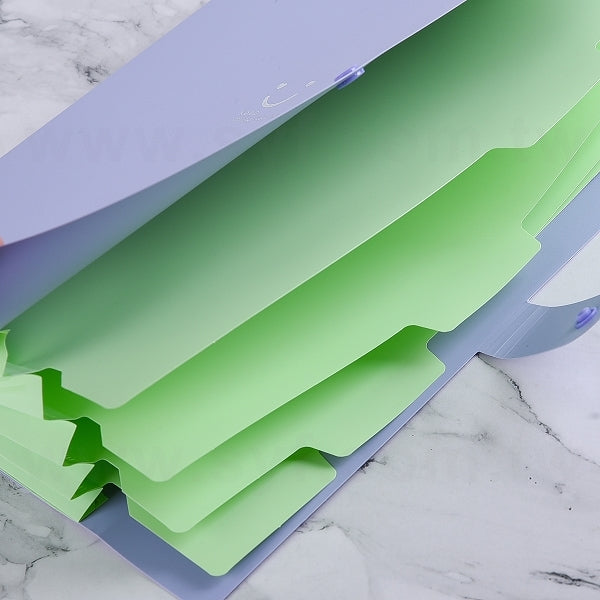 5格PVC文件夾-鈕扣撞色資料夾