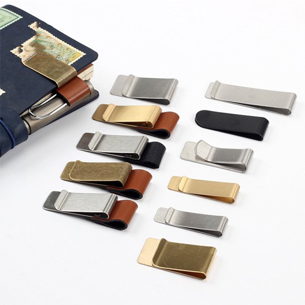 55mm不銹鋼+PU皮革筆夾