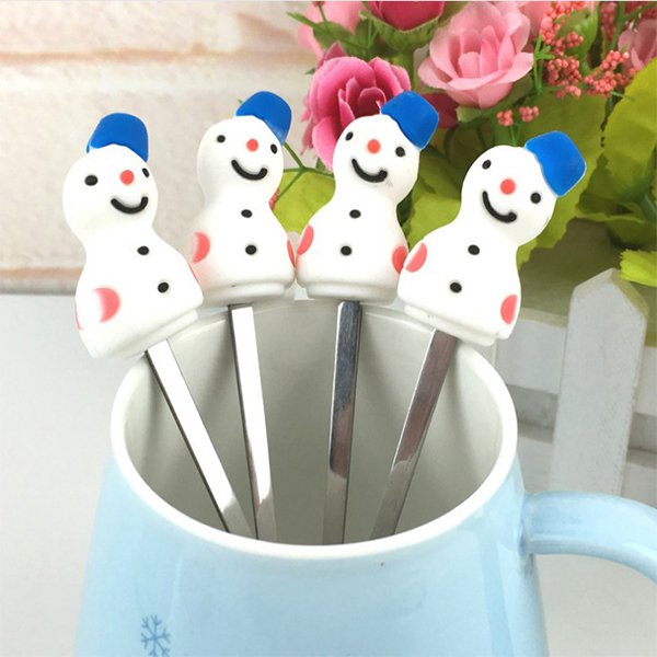 350ml雪人陶瓷馬克杯-附蓋子湯匙