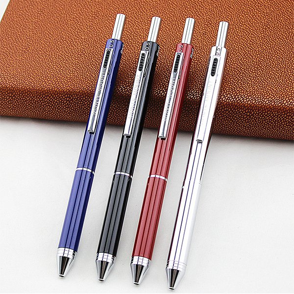 多功能附橡皮擦3色金屬原子筆
