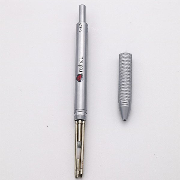 多功能附橡皮擦3色金屬原子筆