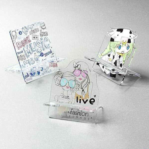 組合式手機座-8x10cm 厚3mm透明壓克力-單面彩色印刷