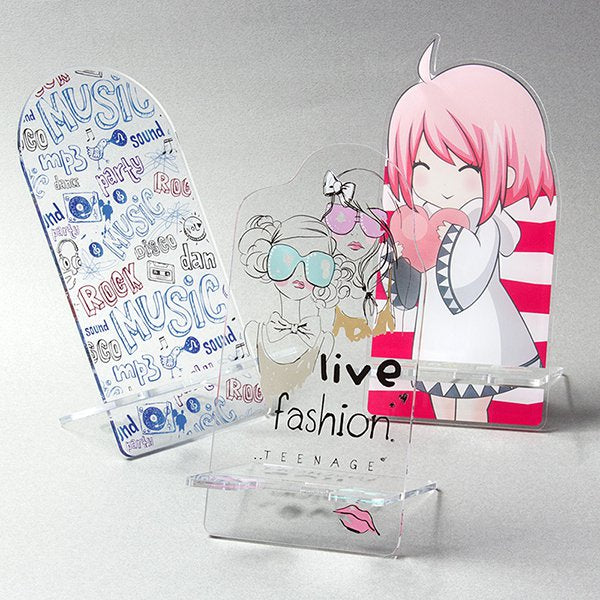 組合式手機座-8x17cm 厚3mm透明壓克力-單面彩色印刷