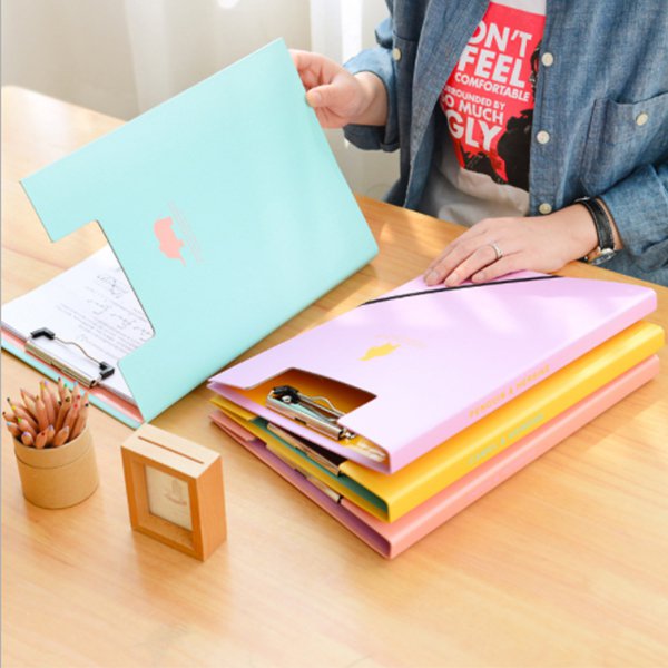 A4紙板文件夾-附鐵夾+彈力繩資料夾