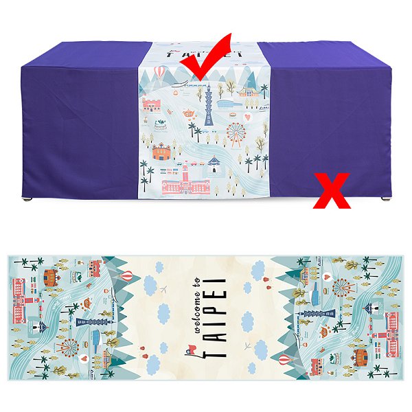 廣告桌布-74x240cm腰帶式斜紋布-單面彩色印刷