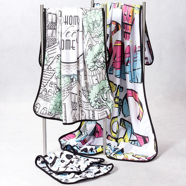 短毛絨毛毯-40x70cm單層-單面彩色印刷