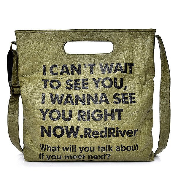 休閒提把斜跨包-可水洗牛皮紙單肩包