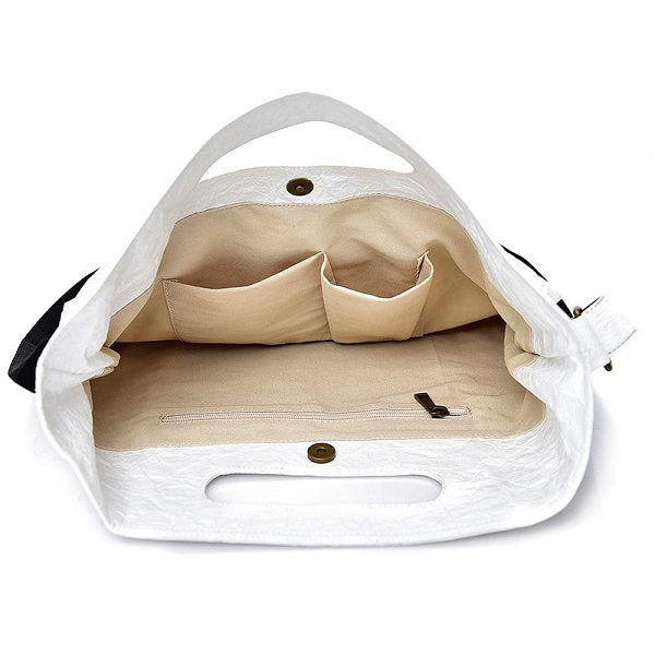 休閒提把斜跨包-可水洗牛皮紙單肩包