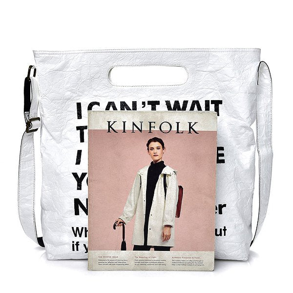 休閒提把斜跨包-可水洗牛皮紙單肩包