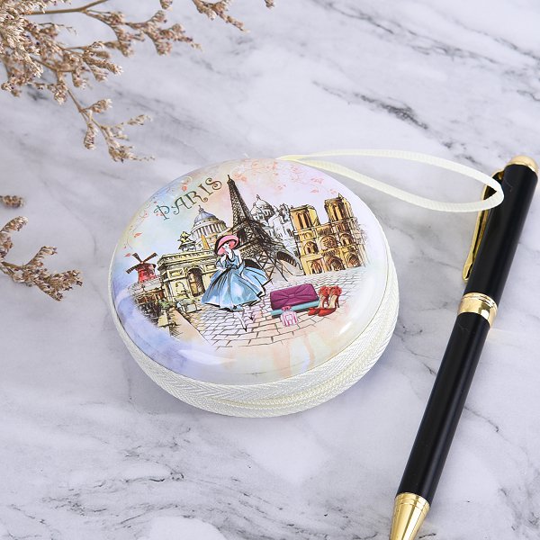 圓形馬口鐵拉鍊包-鐵製零錢包