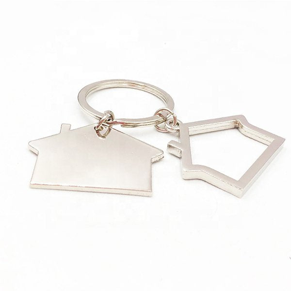 金屬雷雕logo房屋形狀鑰匙圈