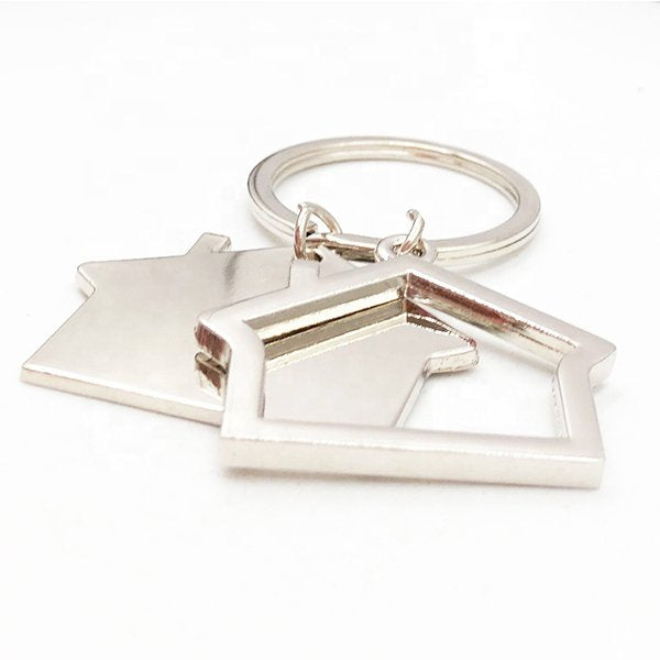 金屬雷雕logo房屋形狀鑰匙圈