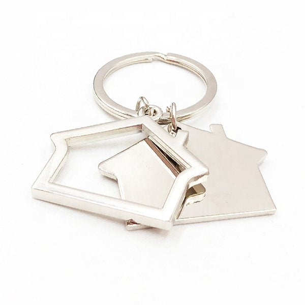 金屬雷雕logo房屋形狀鑰匙圈
