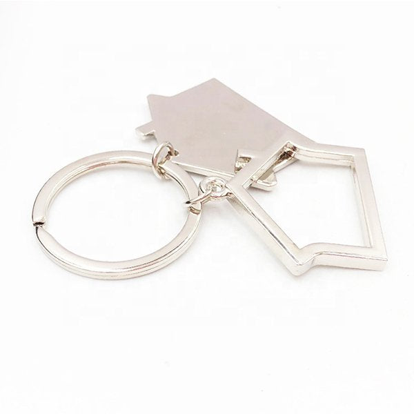 金屬雷雕logo房屋形狀鑰匙圈