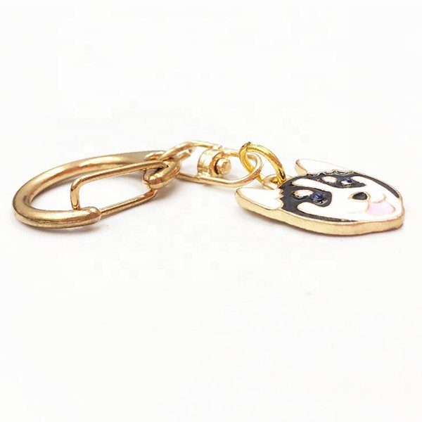 卡通金狗軟琺瑯迷你鑰匙扣