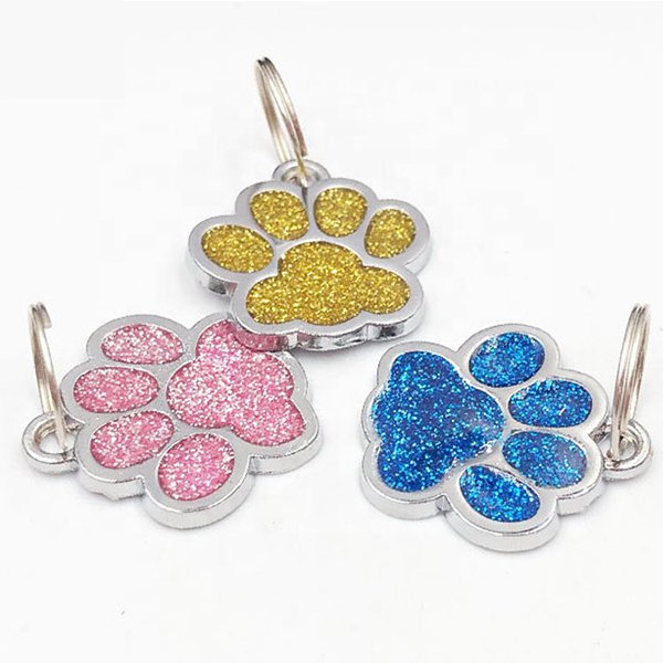 彩色金屬軟琺瑯狗掌造型鑰匙圈