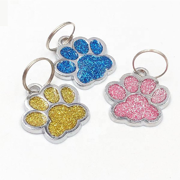 彩色金屬軟琺瑯狗掌造型鑰匙圈