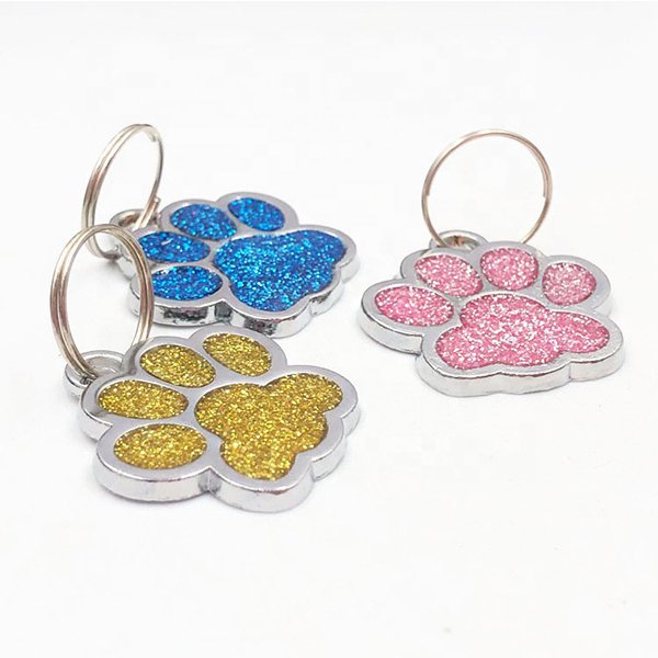 彩色金屬軟琺瑯狗掌造型鑰匙圈