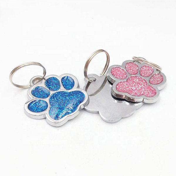 彩色金屬軟琺瑯狗掌造型鑰匙圈