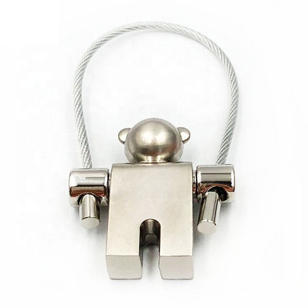 金屬機器人鋼絲繩鑰匙圈