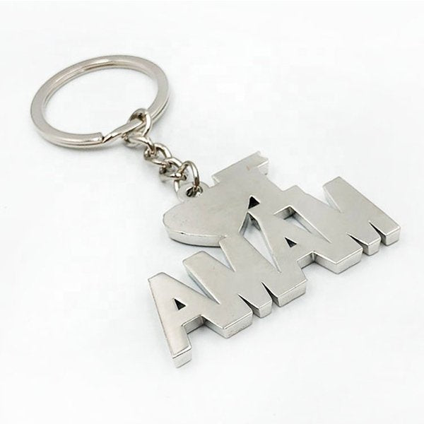 金屬剪裁軟琺瑯字母鑰匙圈