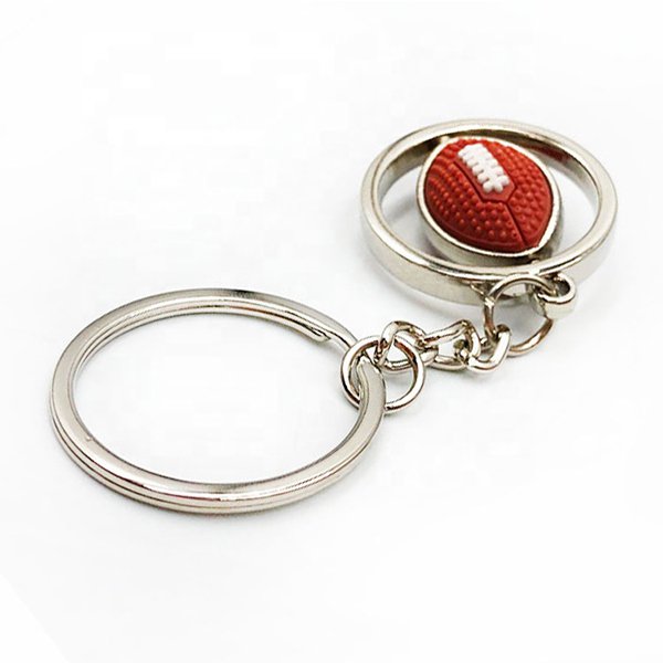 PVC美式足球可旋轉鑰匙圈