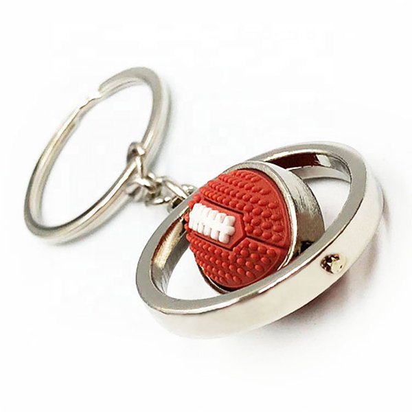 PVC美式足球可旋轉鑰匙圈