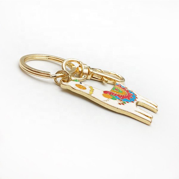 軟琺瑯可愛草泥馬形狀鑰匙圈