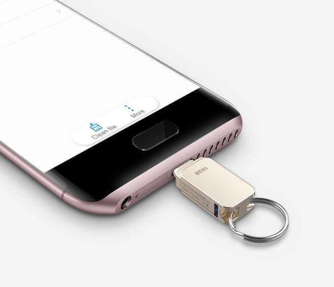 鑰匙圈金屬隨身碟-USB+Type C