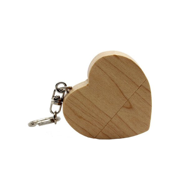 愛心造型木製隨身碟