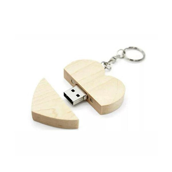 愛心造型木製隨身碟