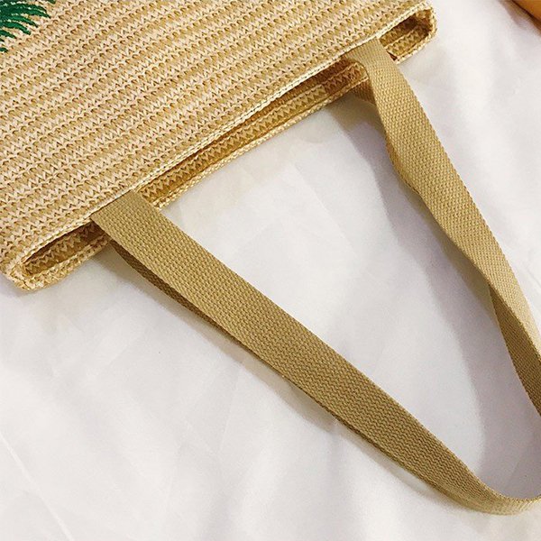 草編刺繡沙灘包
