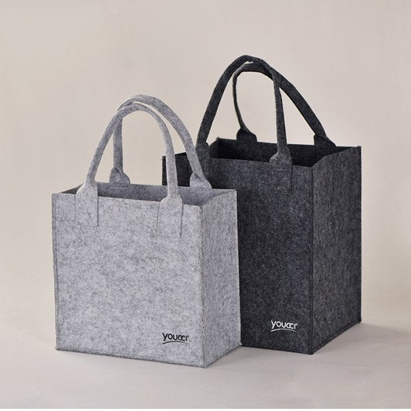時尚長提把毛氈購物手提袋