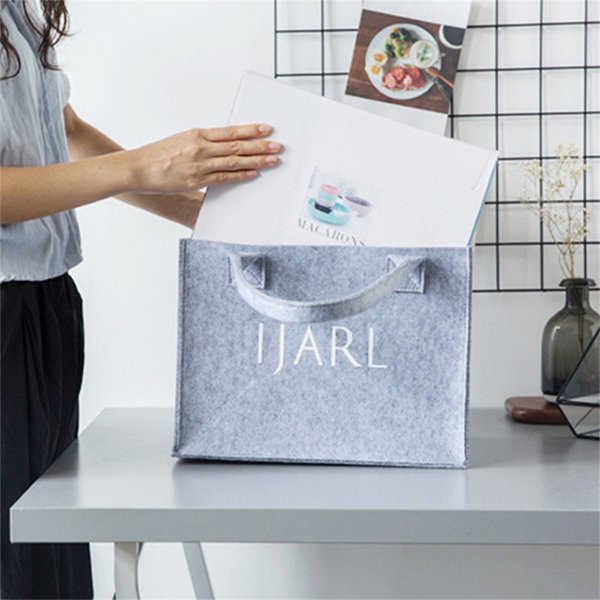 時尚長提把毛氈購物手提袋