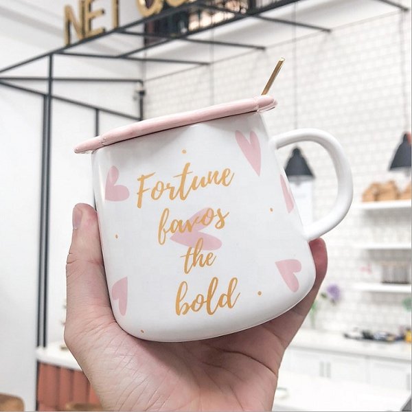 480ml花朵造型陶瓷馬克杯