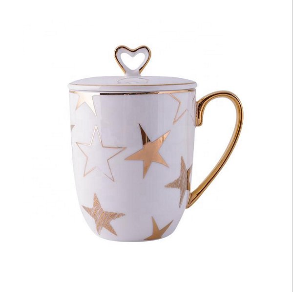 400ml愛心陶瓷馬克杯-附蓋子