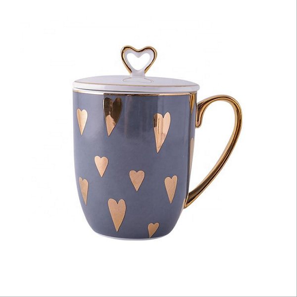 400ml愛心陶瓷馬克杯-附蓋子