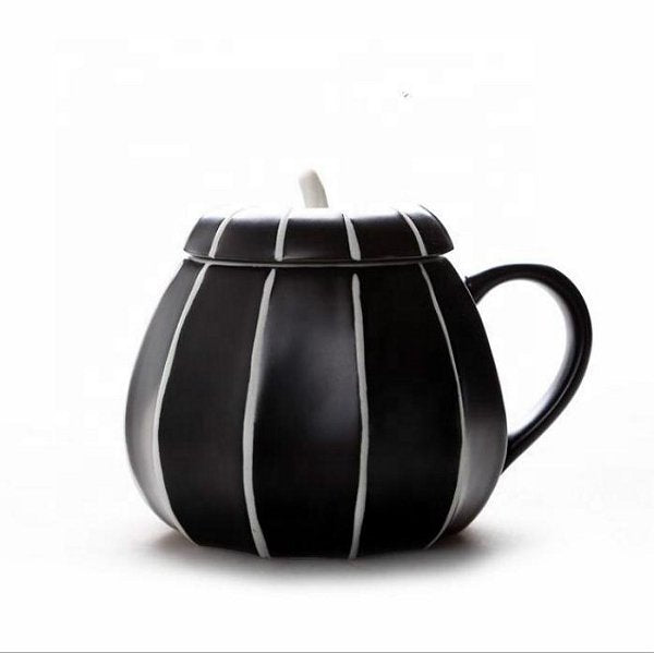 300ml南瓜造型陶瓷馬克杯-附蓋子