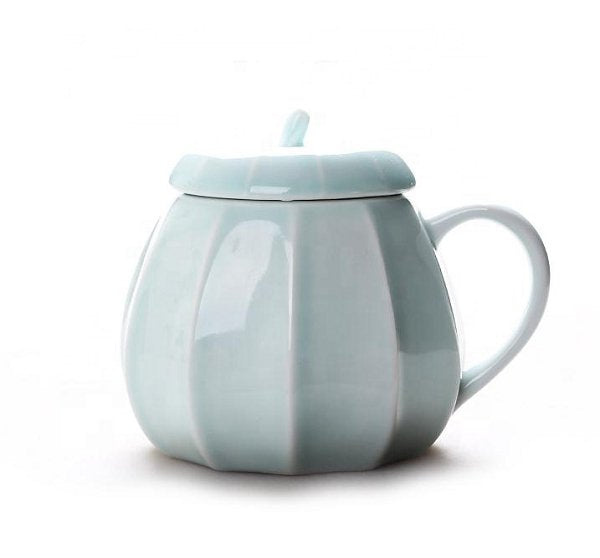 300ml南瓜造型陶瓷馬克杯-附蓋子