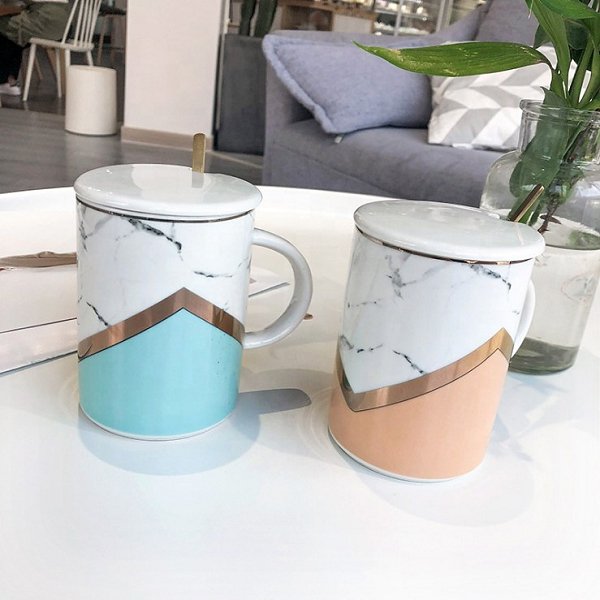 420ml拼接大理石陶瓷馬克杯