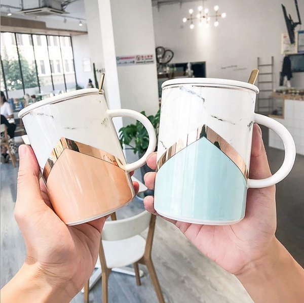 420ml拼接大理石陶瓷馬克杯