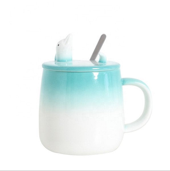 400ml海豚漸層陶瓷馬克杯