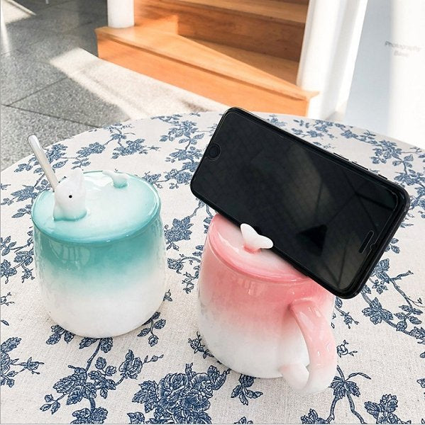 400ml海豚漸層陶瓷馬克杯